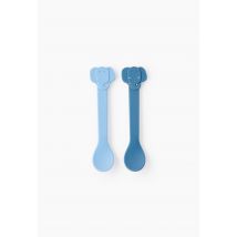 Marque Nationale - 2 cuillères en silicone pour enfant - Bleu foncé - Unique