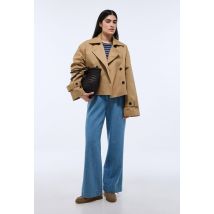 Trench court contenant du coton - Beige - S - Femme - Monoprix