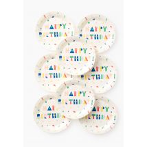 8 assiettes happy birthday