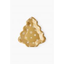 8 assiettes forme sapin, imprimé flocons