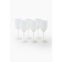 6 flutes en plastique réutilisables blanc 24cl