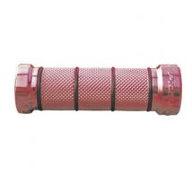 Poignées de guidon Progrip 866 Chrome/Rouge 22/25