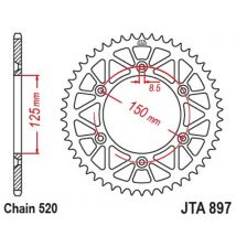 Couronne JT. Racelite aluminium noir 897 - 520