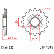Pignon de sortie de boite JT. acier anti-bruit 1345 - 525