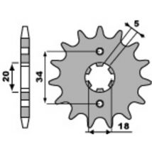 Pignon de sortie de boite PBR acier standard 264 - 428