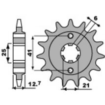 Pignon de sortie de boite PBR acier standard 288 - 530