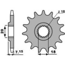 Pignon de sortie de boite PBR acier standard 432 - 520