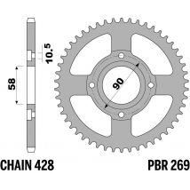 Couronne PBR acier C45 standard 269 - 428