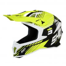 Casque cross Shot LITE FURY - BLACK NEON YELLOW WHITE GLOSSY 2025