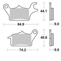Plaquettes de freins SBS 222CT Organique Avant Gauche