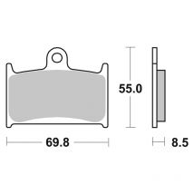 Plaquettes de freins SBS 624DC Racing carbon avant