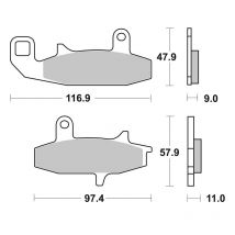 Plaquettes de freins SBS 626HS Sinter Métal Fritté avant