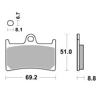 Plaquettes de freins SBS 634DC Racing carbon avant