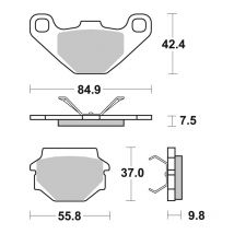 Plaquettes de freins SBS 692HF Organique avant/arrière (selon modèle)