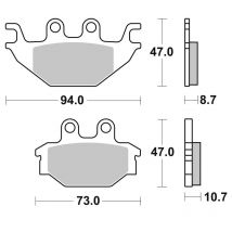 Plaquettes de freins SBS 810HF Organique arrière