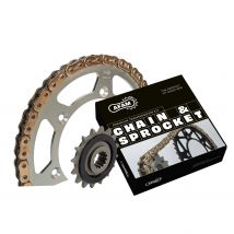 Kit chaine AFAM 520 Type Acier Premium avec pignon silencieux