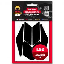 Stickers reflectantes Fear The Yellow Bear REPLICA LS2 ADVANT-X