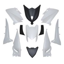 Kit de carenado P2R blanco-negro brillante (11 piezas) maxi-scooter