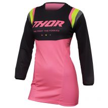 REBAJAS Camiseta de motocross Thor PULSE REV CHARCOAL FLUO PINK FEMME 2024