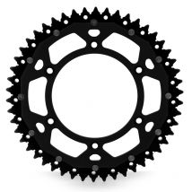 Corona ART doble compuesto (aluminio/acero) ultraligera autolimpiable - 49 dientes, paso 520, Negra