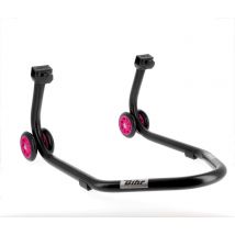 REBAJAS Caballete Bihr trasero Home Track soporte en "V" color negro mate y ruedas rosas