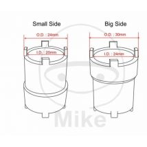 Casquillo Jmp Vaso almenado cilíndrico 4 Ranuras