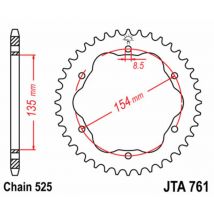 Corona JT. aluminio ultraligera 761 - Paso 525 - Requiere portas