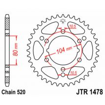 Corona JT. acero estándar 1478 - Paso 520
