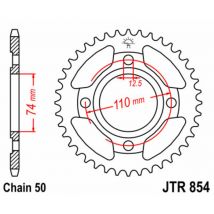 Corona JT. acero estándar 854 - Paso 530