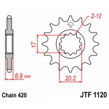 Caja de engranajes de salida JT. acero estándar 1120 - 420 - Motor