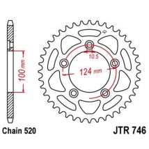 Corona JT. JT 746 de acero con 46 dientes
