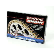 REBAJAS Cadena Renthal 420R1 con 120 eslabones negro/oro