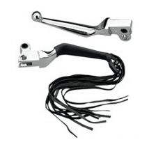 Protección de maneta Kuryakyn en cuero con flecos, para maneta