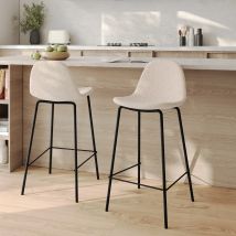 Set de 2 sillas para isla de cocina en tela beige 65,5 cm - Henrik