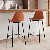 Set de 2 sillas para isla central en tela terracota 65 cm - Henrik