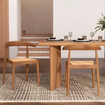 Set de 2 sillas en madera de teca y rejilla de ratán - Alia