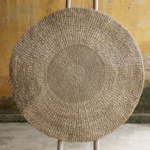 Tapis rond naturel en posidonie 120 cm - Tanzanie