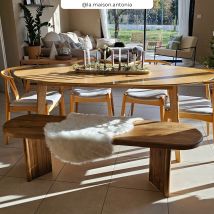 Banc 3 places en bois de teck recyclé 160 cm - Bana