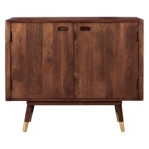 Buffet en bois massif 2 portes et détails dorés - Colombo
