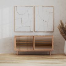 Aparador en madera de teca, 2 puertas correderas - Bormes