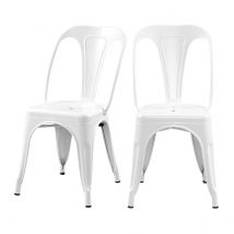 Set de 2 sillas de metal blanco mate - Indus