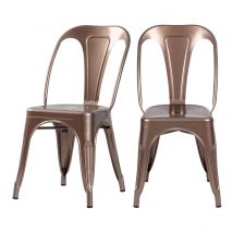Set de 2 sillas de metal de cobre - Indus