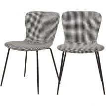 Chaise à motifs pied-de-poule et pieds en métal (lot de 2) - Koko