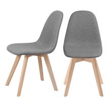 Chaise en tissu gris (lot de 2) - Skandi