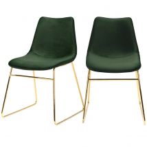 Chaise en velours vert foncé (lot de 2) - Gaspard
