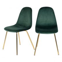 Chaise en velours vert (lot de 2) - Skuli