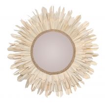 Espejo redondo ÿ 90 cm en material natural - Lova