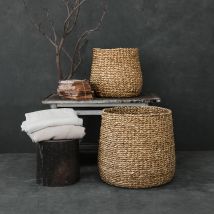 Cesta redonda tejida en fibra natural (juego de 2) - Rico