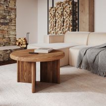 Mesa de centro redonda de madera de teca D80 cm - Bana