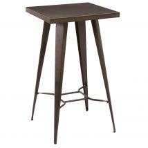Mesa de bar cuadrada de metal gris, 2 personas - Indus